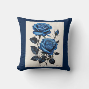 Coussin Aquarelle Rose bleue