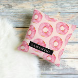 Coussin Aquarelle rose moderne Motif avec nom<br><div class="desc">Aquarelle rose moderne Motif avec nom</div>