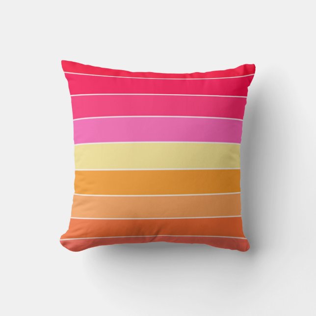 Coussin Aquarelle rose, orange et jaune (Recto)