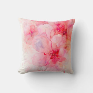 Coussin Aquarelle rose Pétale Élégance