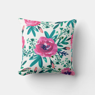 Coussin Aquarelle rose Roses Motif