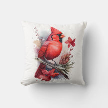 Aquarelle rouge Cardinal d'hiver