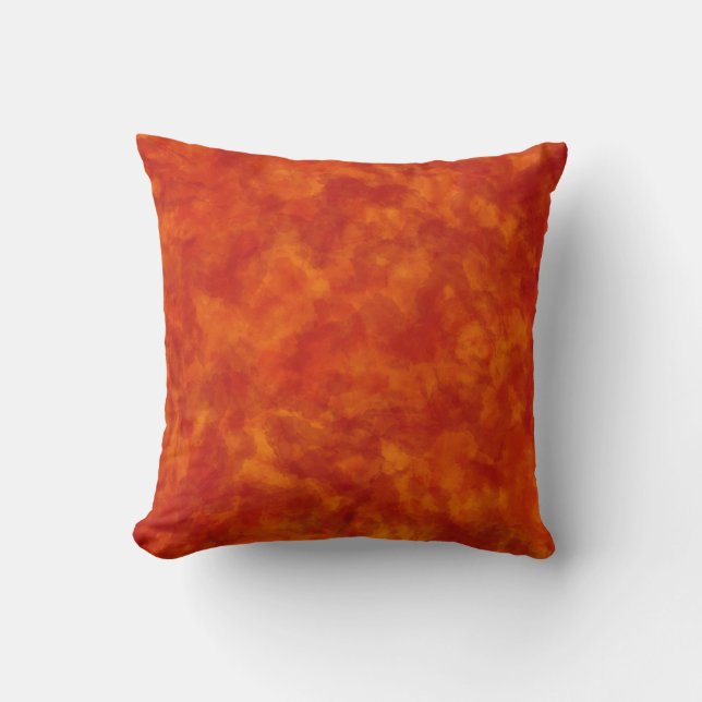 Coussin Aquarelle rouge et orange marbrée (Recto)