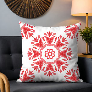 Coussin Aquarelle rouge moderne Abstraite