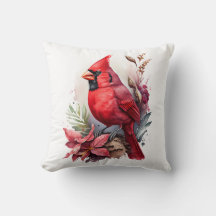 Aquarelle rouge Oiseau cardinal d'hiver