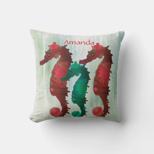 Coussin Aquarelle Seahors Nautique Personnalisé