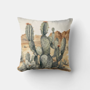 Coussin Aquarelle Serenade Cactus Sud-Ouest
