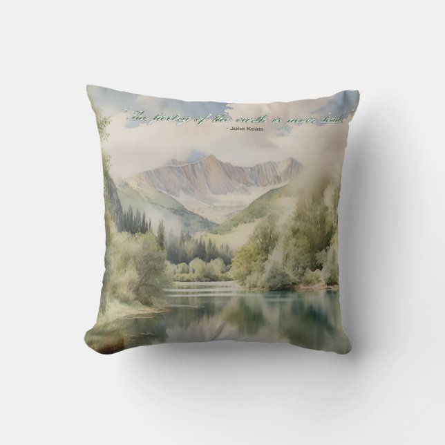Coussin Aquarelle sérénité "La poésie de la terre" (Recto)