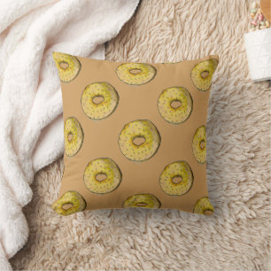 Coussin Aquarelle Sésame Semence Bagel New York City Bagel