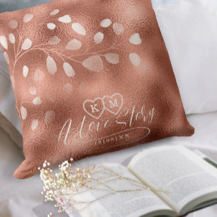 Coussin Aquarelle Snowdrops Mariage Copper ID726