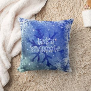 Coussin Aquarelle Snowflake bleu permet d'étouffer