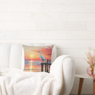 Coussin Aquarelle Soleil Côtier Avec Aiguille
