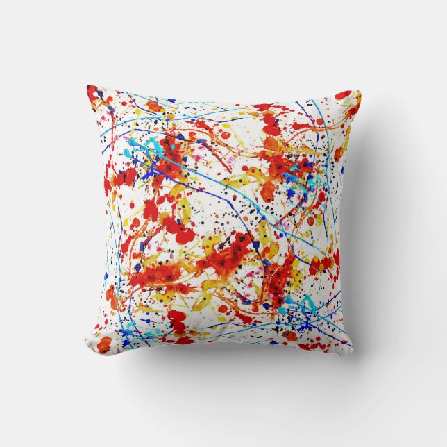 Coussin Aquarelle Spots Motif Arrière - plan blanc (Recto)