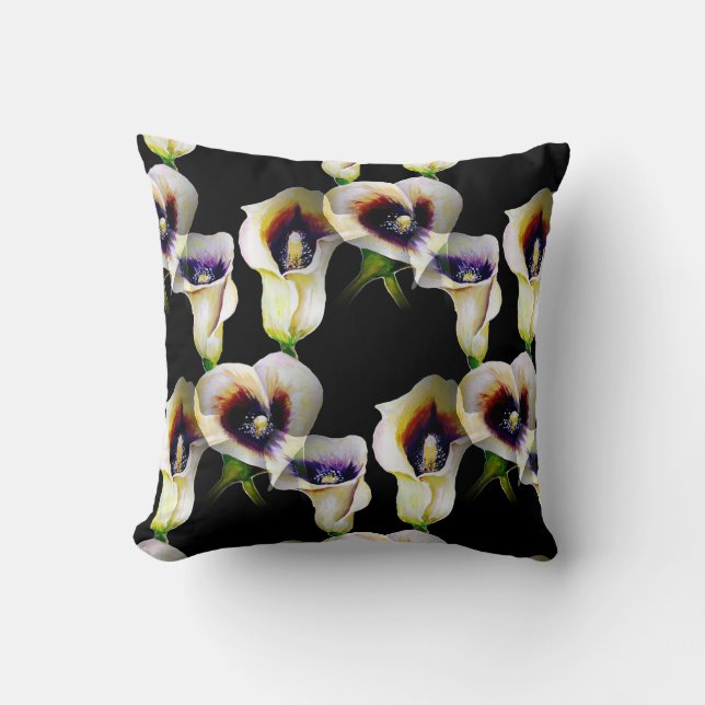 Coussin Aquarelle Sublime Arum Calla Lilies (Recto)
