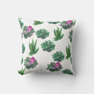 Coussin Aquarelle Succulente Conception Motif transparente
