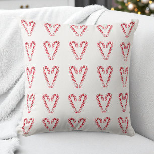 Coussin Aquarelle Sucre de canne Coeur Rouge et Blanc Vaca
