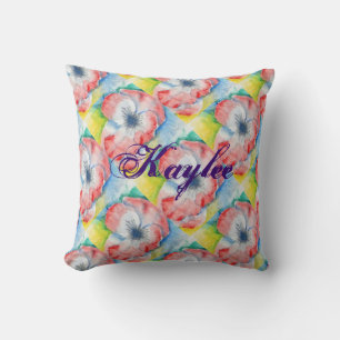 Coussin Aquarelle Sweetpea Flower Art Personnalisé
