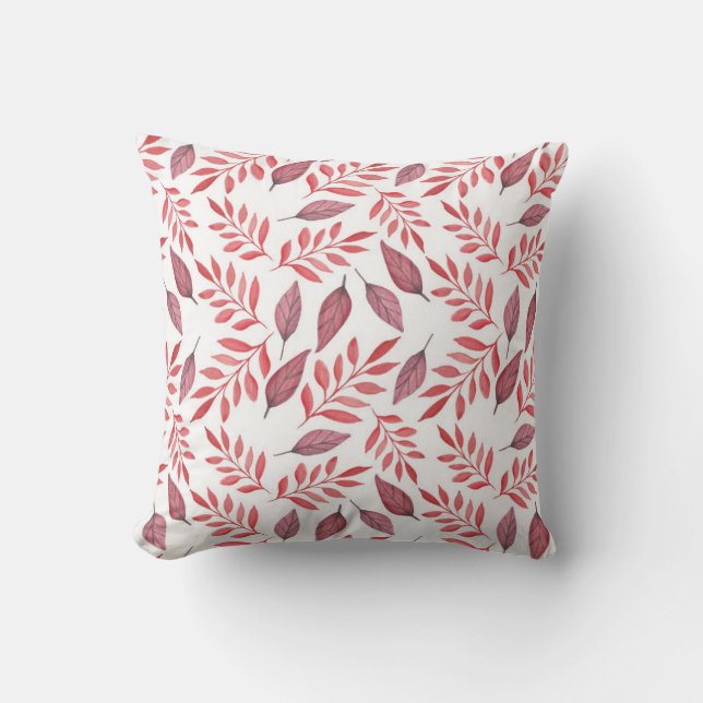 Coussin Aquarelle tirée à la main en chute des feuilles d' (Recto)