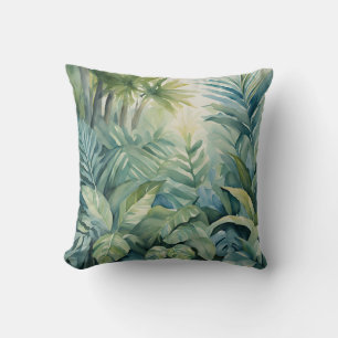 Coussin Aquarelle Tropical Feuille Palmiers Plante
