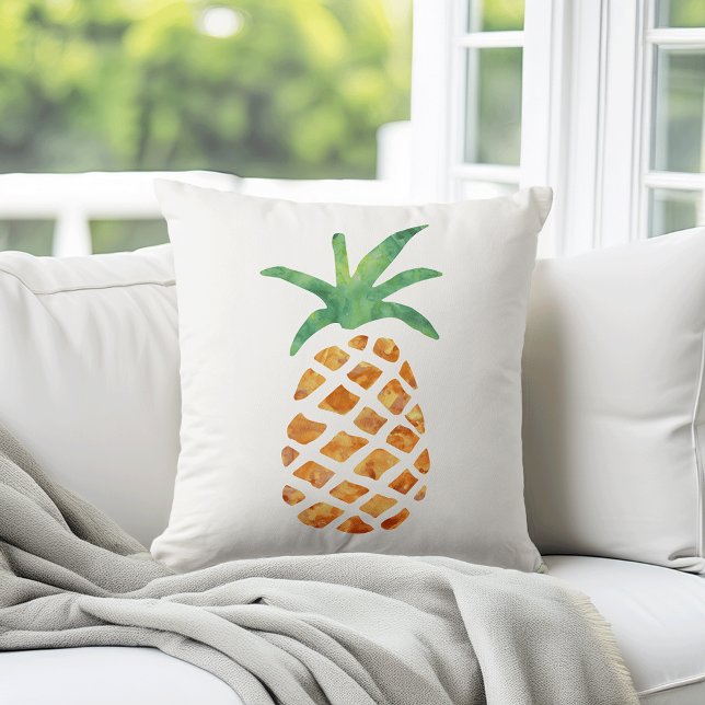 Coussin Aquarelle tropicale ananas (Créateur téléchargé)