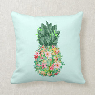 Coussin Aquarelle tropicale ananas