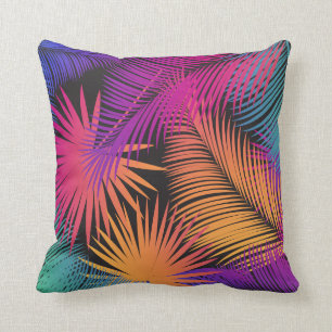Coussin Aquarelle tropicale de motif de palmettes de