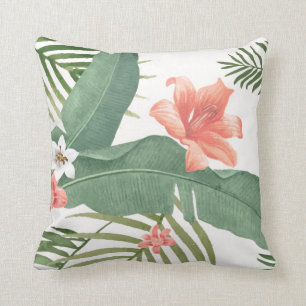 Coussin Aquarelle tropicale Feuille de palme