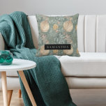 Coussin Aquarelle Tropicale Gold & Green Feuille Motif<br><div class="desc">Aquarelle Tropicale Gold & Green Feuille Motif</div>