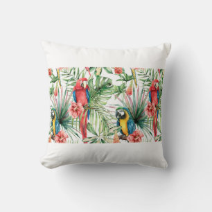 Coussin Aquarelle tropicale sans coutures motif avec perro