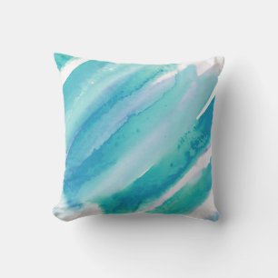 Coussin Aquarelle turquoise bleu turquoise vert Ombre