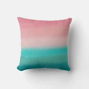 Coussin Aquarelle Turquoise corail