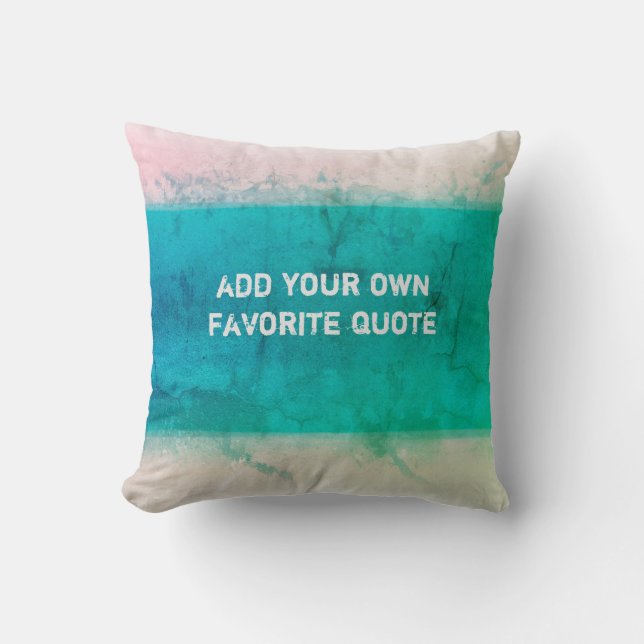 Coussin aquarelle turquoise design ajouter votre devis (Recto)