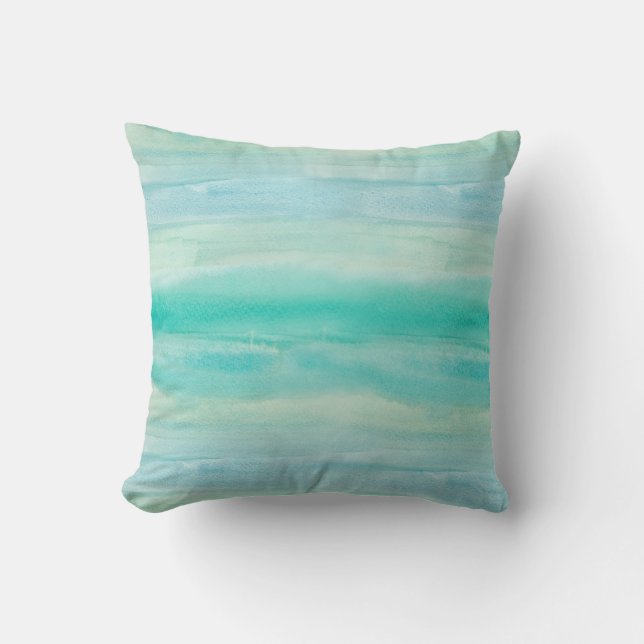 Coussin Aquarelle turquoise d'Ombre (Recto)