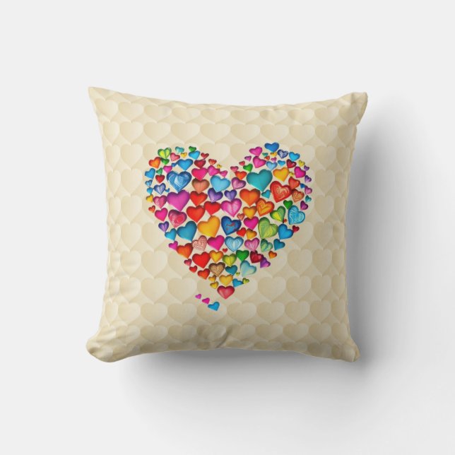 Coussin Aquarelle Valentine forme coeur Design-57393 (Recto)