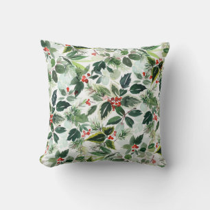 Coussin Aquarelle Variée d'hiver Noël