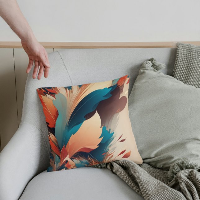 Coussin Aquarelle verdoyante Feuilles botaniques Jeu d'ore (Créateur téléchargé)