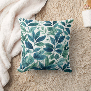 Coussin Aquarelle verdoyante Feuilles botaniques Jeu d'ore