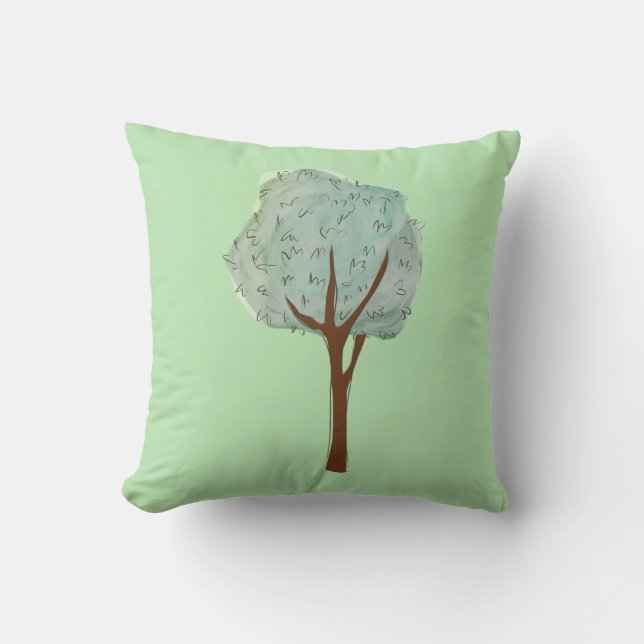 Coussin Aquarelle verte (Recto)