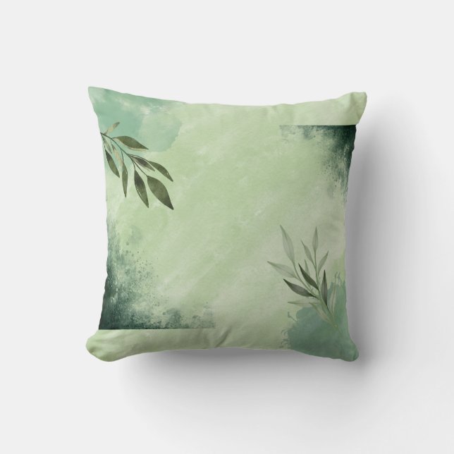 Coussin Aquarelle verte (Recto)
