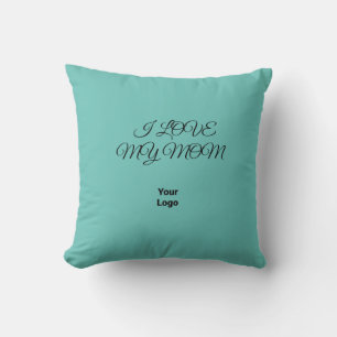 Coussin Aquarelle verte simple abstrait ajouter le logo te