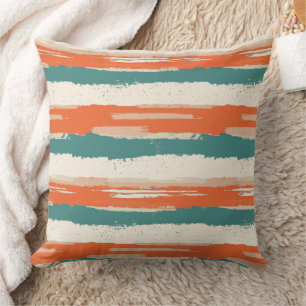Coussin Aquarelle vintage de Bohême rayée (2)