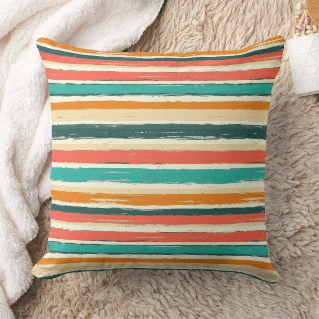 Coussin Aquarelle vintage de Bohême rayée (3) (Couverture)