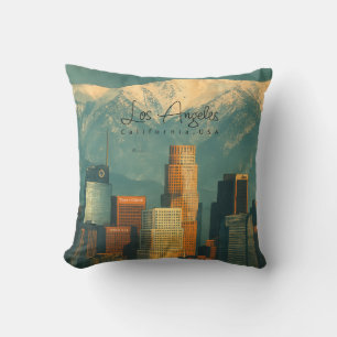 Coussin Aquarelle vintage de Los Angeles   Californie rétr