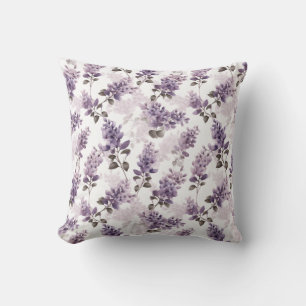 Coussin Aquarelle violette Lilac Floral