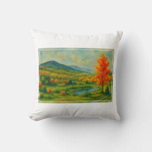 Coussin Aquarelle vive Catskill Mountain Range