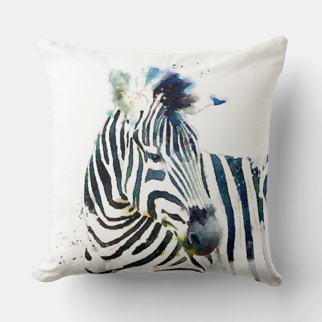 Coussin Aquarelle Zebra (Recto)