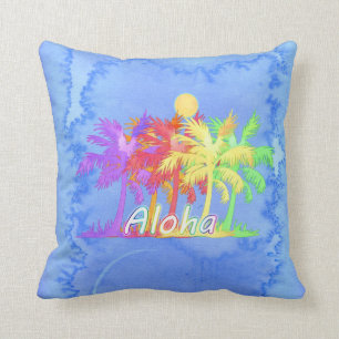 Coussin Aquarelles de palmier de Hawaiin Aloha