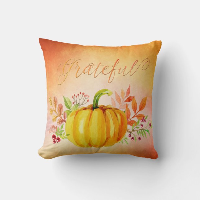 Coussin Aquarelles "gracieuses" de Thanksgiving (Recto)