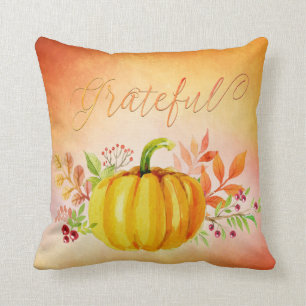 Coussin Aquarelles "reconnaissantes" de thanksgiving