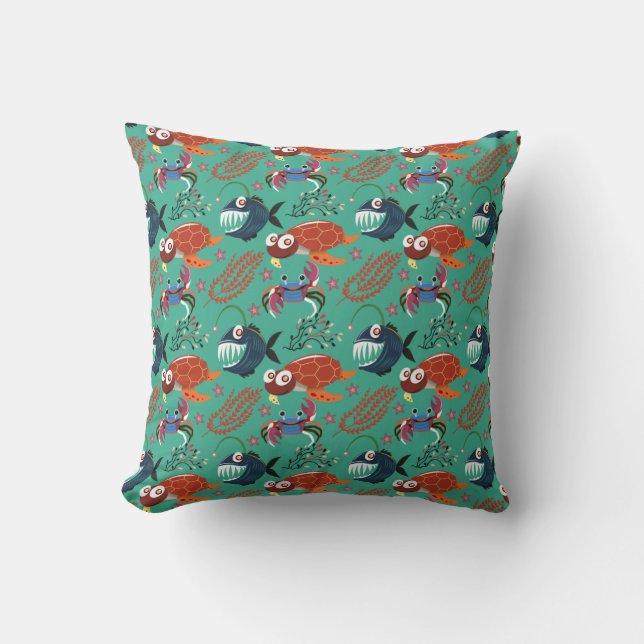 Coussin Aquatic animals | ocean underwater life (Recto)